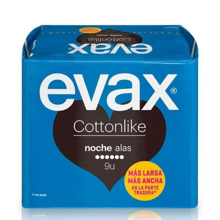 EVAX COTTONLIKE NOCHE CON ALAS 9 COMPRESAS