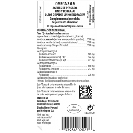 SOLGAR OMEGA 3-6-9 ACEITES DE PESCADO LINO Y BORRAJA 120 CAPSULAS BLANDAS