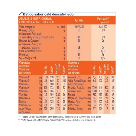 MERITENE FUERZA Y VITALIDAD DUPLO 2 X 15 SOBRES SABOR CAFE (DESCAFEINADO)