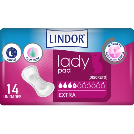 LINDOR LADY PAD 4 GOTAS INCONTINENCIA ORINA LIGERA 28 COMPRESAS