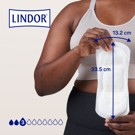 LINDOR LADY PAD 3 GOTAS INCONTINENCIA ORINA NORMAL 28 COMPRESAS