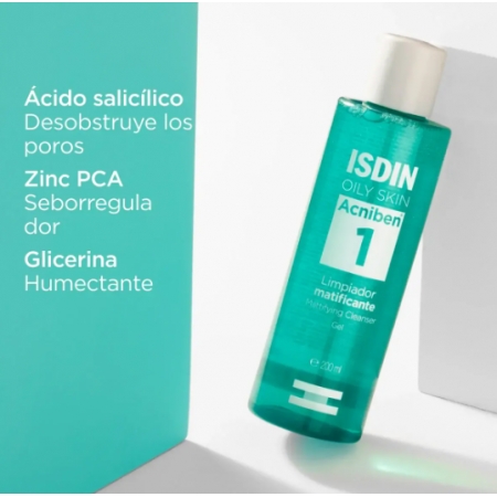 ISDIN OILY SKIN ACNIBEN LIMPIADOR MATIFICANTE GEL 200 ML