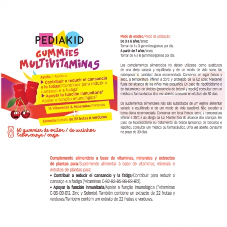 PEDIAKID GOMINOLAS MULTIVITAMINAS 60 GOMINOLAS