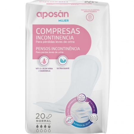APOSAN 20 COMPRESAS INC ORINA LIGERA NORMAL