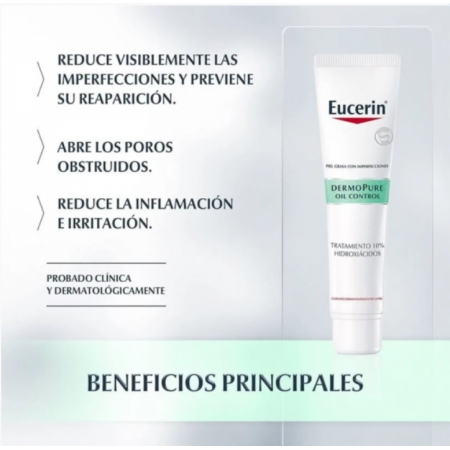 EUCERIN DERMOPURE OIL CONTROL TRATAMIENTO PEELING 10% HIDROXIACIDOS 40 ML