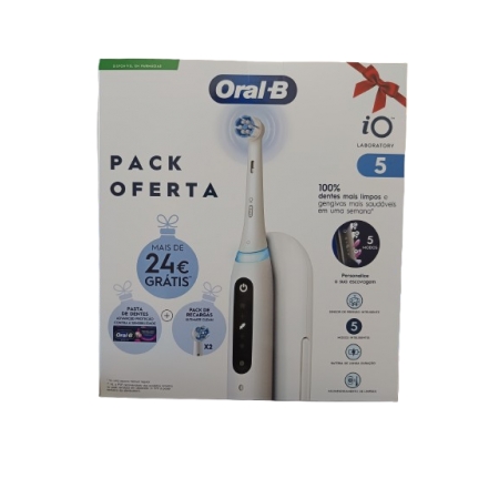 ORAL-B IO5 LAB CEPILLO ELECTRICO 2 RECAMBIOS + 1 FUNDA + 1 PASTA DE DIENTES BLANQUEANTE