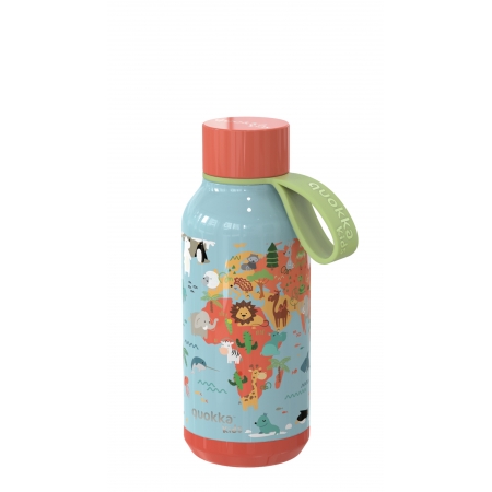 QUOKKA KIDS BOTELLA ACERO INOXIDABLE SOLID CON COLGADOR MAP OF LIFE 330 ML