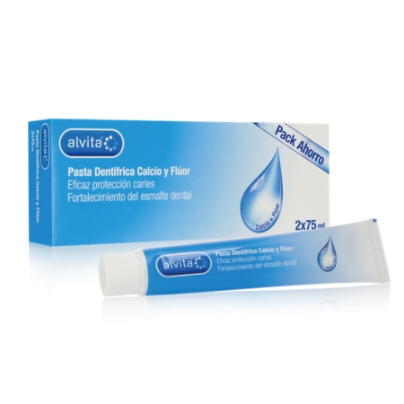 ALVITA PASTA DENTAL CALCIO Y FLUOR DUPLO 2 X 75 ML