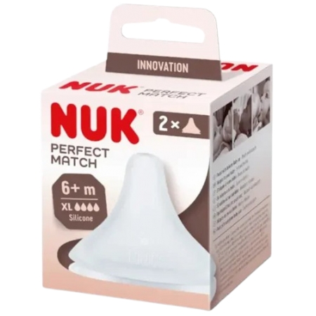 NUK PERFECT MATCH 2 TETINAS SILICONA ANTICOLICO +6 MESES FLUJO XL