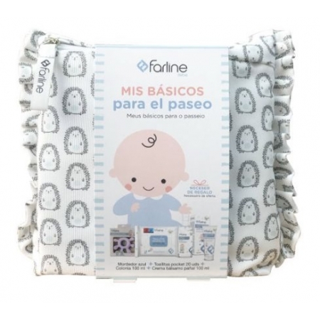 FARLINE NECESER BEBE CON MINITALLAS Y MORDEDOR ROSA