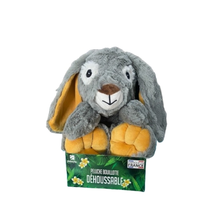 PELUCHO TÉRMICO CONEJO GRIS CON SEMILLAS EXTRAÍBLE