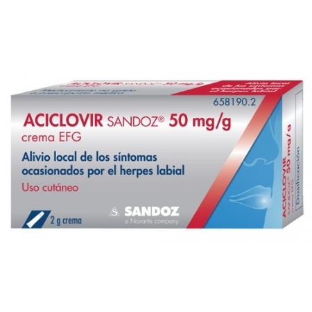 ACICLOVIR SANDOZ EFG 50 MG/G CREMA 1 TUBO 2 G