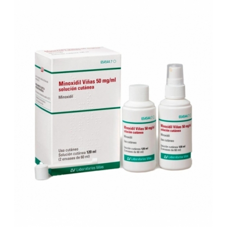 MINOXIDIL VIÑAS 50 MG/ML SOLUCION CUTANEA 2 FRASCOS 60 ML
