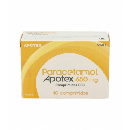 PARACETAMOL AUROVITAS SPAIN EFG 650 MG 40 COMPRIMIDOS