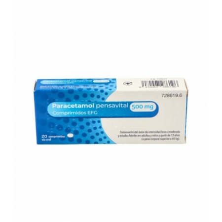 PARACETAMOL PENSAVITAL EFG 500 MG 20 COMPRIMIDOS