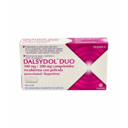 DALSYDOL DUO 500 MG/200 MG 20 COMPRIMIDOS RECUBIERTOS