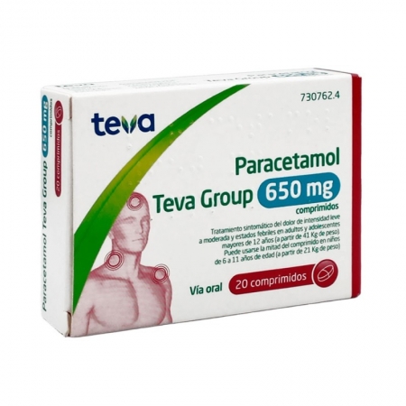 PARACETAMOL TEVA GROUP 650 MG 20 COMPRIMIDOS