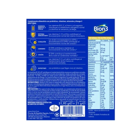 BION3 MULTI & OMEGA-3 30 COMPRIMIDOS + 30 CAPSULAS