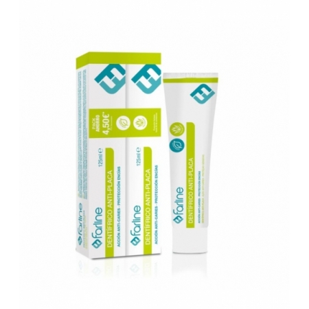 FARLINE DENTIFRICO ANTIPLACA DUPLO 2 TUBOS 125 ML SABOR MENTA CON ALOE VERA