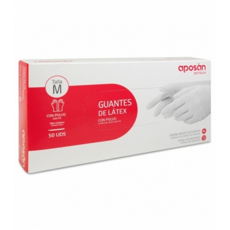 APOSAN GUANTES LATEX M 50 UNIDADES