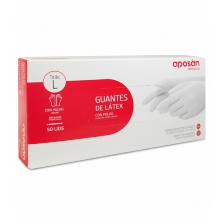 APOSAN GUANTES DE LATEX 50 UNIDADES TALLA L