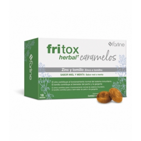 FARLINE CARAMELOS FRITOX HERBAL SABOR MIEL Y MENTA 18 UNIDADES