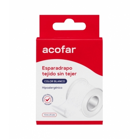 ACOFAR ESPARADRAPO TEJIDO SIN TEJER 1 UNIDAD 5 M X 5 CM COLOR BLANCO