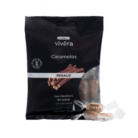 ACOFAR VIVERA CARAMELOS SIN AZUCAR 1 BOLSA 60 G SABOR REGALIZ