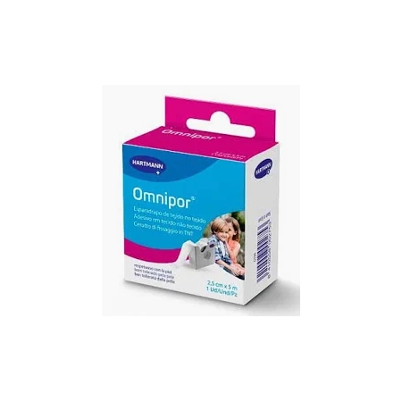 OMNIPOR ESPARADRAPO DE PAPEL HIPOALERGICO 2.5 CM X 5 M CON DISPENSADOR