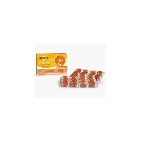 JUANOLA 24 PASTILLAS BLANDAS DE PROPOLIS + MIEL + ALTEA + VIT. C SABOR A NARANJA