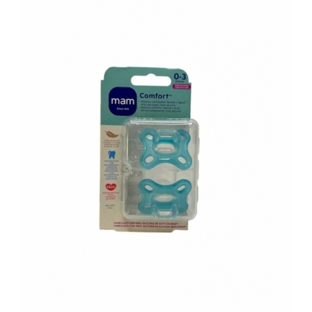 MAM COMFORT CHUPETE DE SILICONA  VERDE 0+ PACK DOBLE
