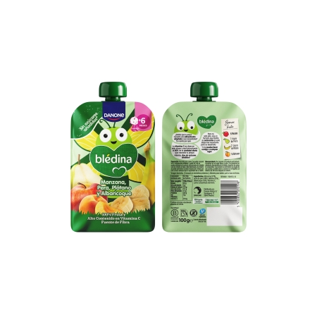 BLEDINA POUCH MANZANA PERA PLATANO Y ALBARICOQUE 100 G