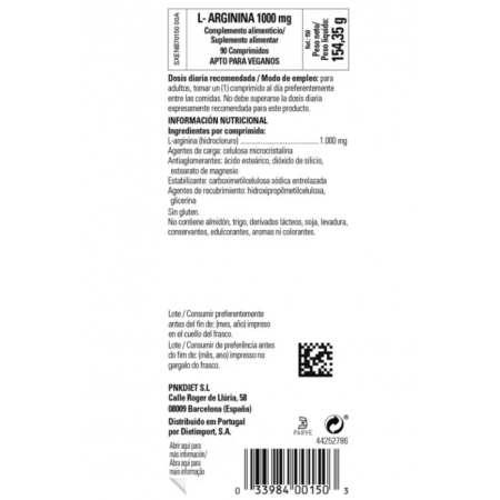 SOLGAR L-ARGININA 1000 MG 90 COMPRIMIDOS
