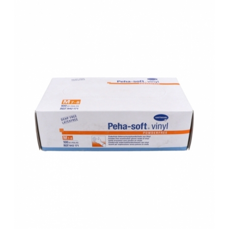 PEHA-SOFT GUANTES VINILO TALLA MEDIANA 100 UNIDADES