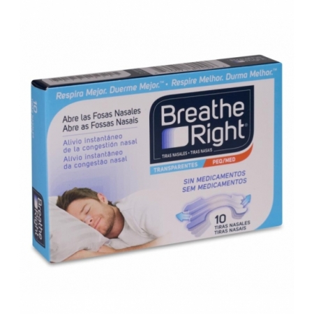 BREATHE RIGHT TRANSPARENTES 10 UNIDADES TALLA PEQUEÑA