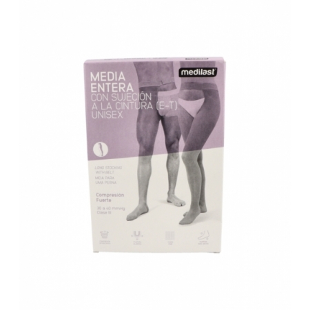 MEDILAST MEDIA E.T. UNA PIERNA CINTURA COMPRESION FUERTE  DERECHA TALLA GRANDE