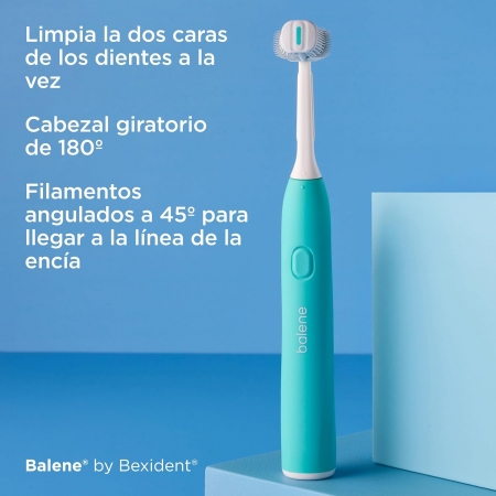 BALENE BY BEXIDENT CEPILLO ELECTRICO DUOTECH SONIC DUREZA MEDIA COLOR AGUAMARINA