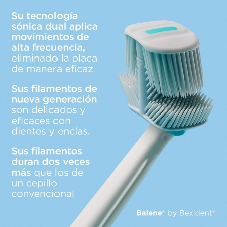 BALENE BY BEXIDENT CEPILLO ELECTRICO DUOTECH SONIC DUREZA MEDIA COLOR AGUAMARINA