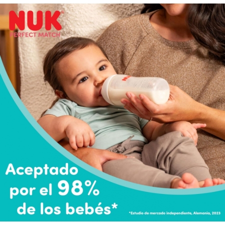 NUK PERFECT MATCH BIBERON TETINA SILICONA FLUJO XL +6 MESES 360 ML MONO