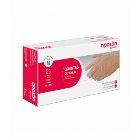 APOSAN 50 GUANTES DE VINILO TALLA M