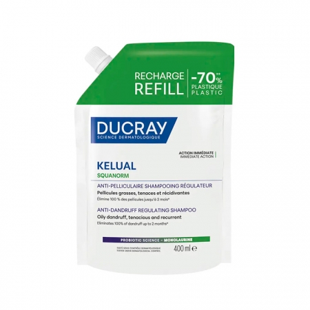 KELUAL SQUANORM CHAMPU TRATANTE REGULADOR CASPA GRASA DUCRAY 1 ENVASE 400 ML RECARGA