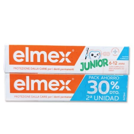 ELMEX DUPLO DENTIFRICO JUNIOR 6-12 AÑOS 2 X 75 ML