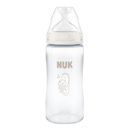NUK FIRST CHOICE BIBERON CRISTAL TETINA SILICONA +3 MESES FLUJO M 240 ML CABALLITO DE MAR -BAJA-