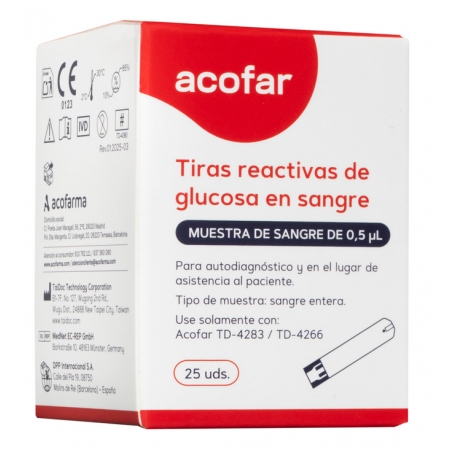 ACOFAR 25 TIRAS REACTIVAS GLUCEMIA
