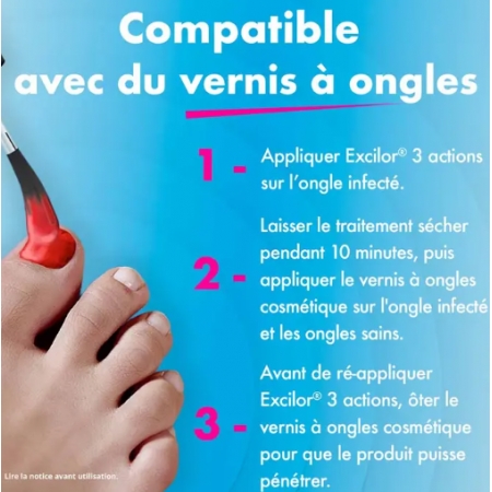 EXCILOR MICOSIS DE LAS UÑAS 3 ACCIONES SOLUCION 1 ENVASE 7 ML