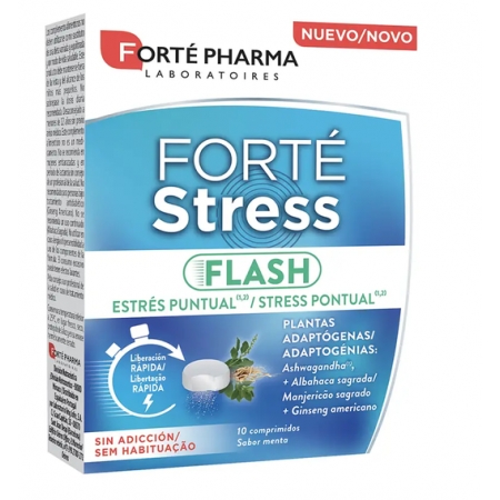 FORTE STRESS FLASH 10 COMPRIMIDOS BUCODISPERSABLES SABOR MENTA