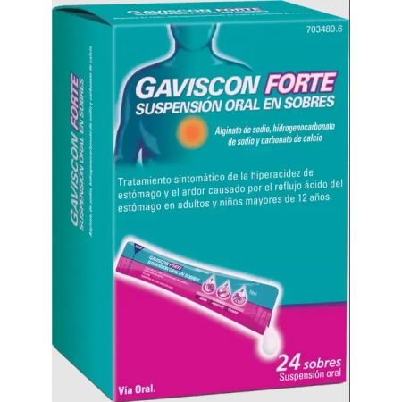 GAVISCON FORTE 24 SOBRES SUSPENSION ORAL 10 ML (SABOR FRUTOS DEL BOSQUE)