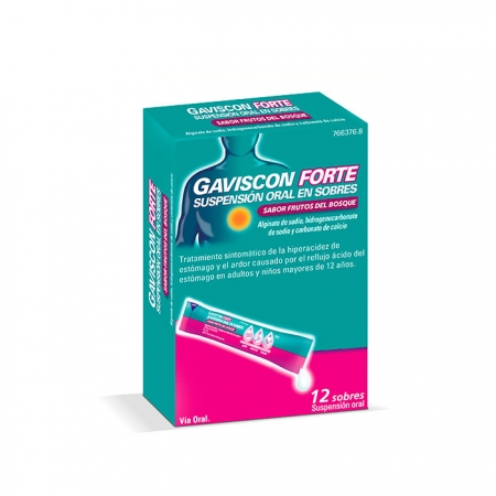 GAVISCON FORTE 12 SOBRES SUSPENSION ORAL 10 ML (SABOR FRUTOS DEL BOSQUE)