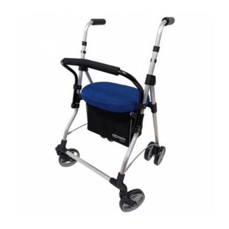 APOSAN DYN ANDADOR ROLLATOR 59 CM ANCHO DOBLE RUEDA TRASERA FRENO POR PRESION