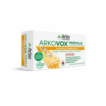 ARKOVOX PROPOLIS + VITAMINA C 24 COMPRIMIDOS MASTICABLES SABOR FRAMBUESA